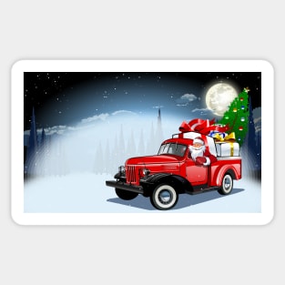 Cartoon christmas truck Sticker